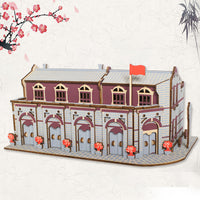 Adult 3D Wooden Puzzle Model Kit - Large Ancient Architecture and Vehicle Replicas