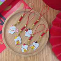 Japanese Lucky Cat Keychain Phone Strap Bag Charm