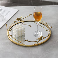 Luxury Iron Art Mirrored Tray for Snacks, Keys, and Decorative Display