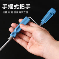 Spring Steel Wire Drain Clog Remover, Manual Pipe Dredging Tool for Toilet and Sewer, Hand-Crank Snake Auger for Blocked Drains