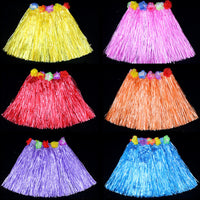 Halloween Hawaiian Hula Skirt Costume Set with Garlands for Kids, 30cm Length