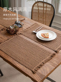 Boho Tassel Cotton Linen Table Runner for Dining Table Coffee Table Dresser Shoe Cabinet Decor