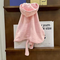 Pet Dog Cat Bathrobe Towel Quick Drying Absorbent Robe for Small to Medium Dogs and Cats