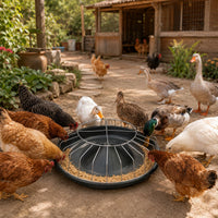 Round Poultry Feeder for Chickens, Ducks, and Geese - Thickened Anti-Spill Design