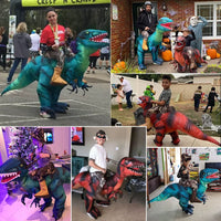 Inflatable Dinosaur Ride-On Costume for Halloween, Adult and Kids
