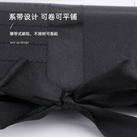 Portable Lychee Pattern PU Leather Cosmetic Brush Organizer Bag with Strap, Dustproof Travel Makeup Pouch