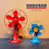 Vintage Iron Art Fan Model Ornament for Cafe Bar Restaurant Decor