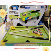 Kids' Wooden Mini Pool Table Set with Cues, Family Interactive Game for Boys & Girls
