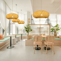 New Chinese Style Bamboo Woven Pendant Light for Restaurants and Hotels
