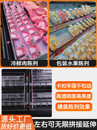 Acrylic Display Risers for Refrigerated Merchandisers, Multi-tiered Clear Shelf for Supermarket Produce & Deli Cases