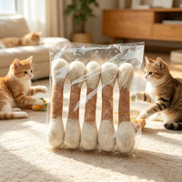 Catnip Infused 100% Pure Wool Cotton Swab Cat Toy for Teeth Cleaning and Self-Amusement