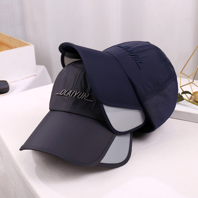 Quick-Dry UV Protection Baseball Cap with Retractable Brim for Outdoor Activities