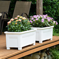 Large Self-Watering Planter Box for Outdoor Vegetable Gardening - Rectangular Plastic Pot with Nordic Design