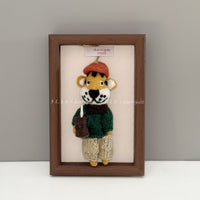 Handmade Felt Coffee Tiger Keychain Bag Charm Car Hanging Ornament