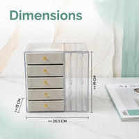 Acrylic Jewelry Organizer Box with Dustproof Lid and Display Stand for Necklaces and Earrings