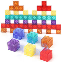 Magnetic Building Blocks for Kids, Macaron & Transparent Colors, DIY Educational Toy