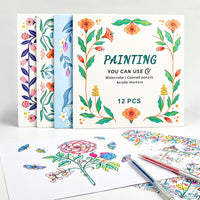 12-Page Creative DIY Coloring Book for Students, Opaque Drawing Book, Mystery Garden Theme