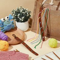 Leather Hand-Woven Cord Organizer for Knitting and Sewing