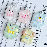 Luminous Dinosaur Bear Rabbit Resin Charms for DIY Jewelry Making