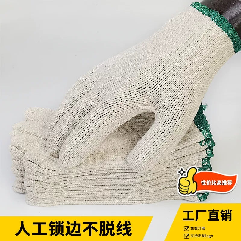 Cotton Yarn Work Gloves, 1100g, Wear-Resistant, Non-Slip, for Construction, Auto Repair, and Heat Protection
