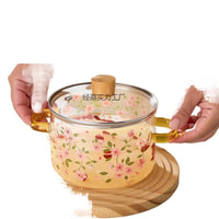 Thickened High Borosilicate Glass Casserole Pot with Double Handles for Stovetop and Open Flame Cooking