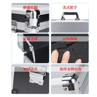 Portable Aluminum Alloy Storage Box with Latch, Multi-functional Tool Case for Documents and Valuables