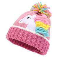 Kids' Winter Knitted Unicorn Hat Scarf Gloves Set