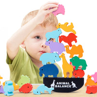 Kids Wooden Stacking Balance Blocks Early Education Toy