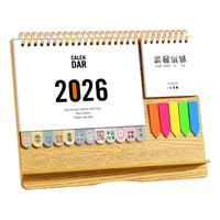 2026 Creative Desk Calendar with Countdown Memo Pad and Index for Business Office