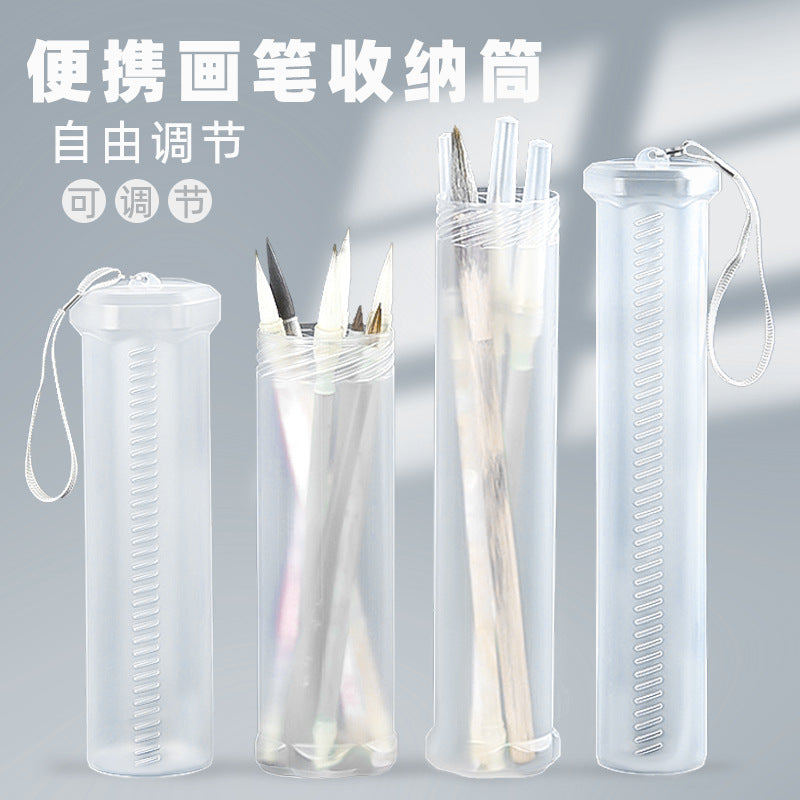 Retractable Transparent Art Brush and Pencil Holder