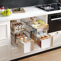 Under-Sink Pull-Out Organizer for Kitchen Cabinets, Stainless Steel, Multi-functional Storage Rack