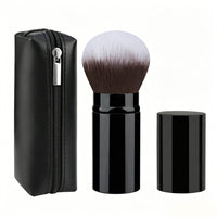 Retractable Makeup Brush with Travel Pouch, Portable Powder Foundation Brush Set