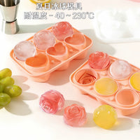 Rose and Diamond Ice Ball Mold Set for Whiskey and Cocktails, Food-Grade Silicone Ice Cube Trays