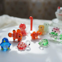 Miniature Glass Ocean Animal Figurines for Micro Landscape Decor