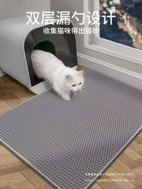 Double-Layer Cat Litter Mat Trapper, Washable Anti-Tracking Litter Box Mat