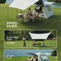 Portable Pop-Up Camping Tent with Rainproof Tarp, Thickened Outdoor Shelter for Overnight Trips