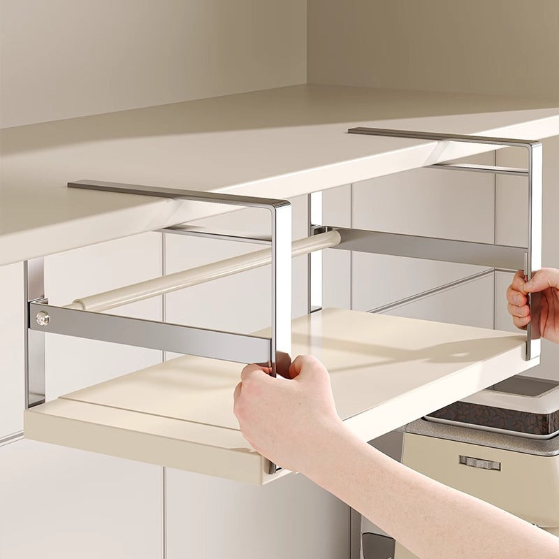 Under Cabinet Pull-Out Storage Shelf for Kitchen Spices and Condiments