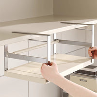 Under Cabinet Pull-Out Storage Shelf for Kitchen Spices and Condiments