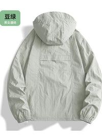 Unisex UPF 50+ Ice Silk Sun Protection Jacket with Detachable Hood for Outdoor Cycling