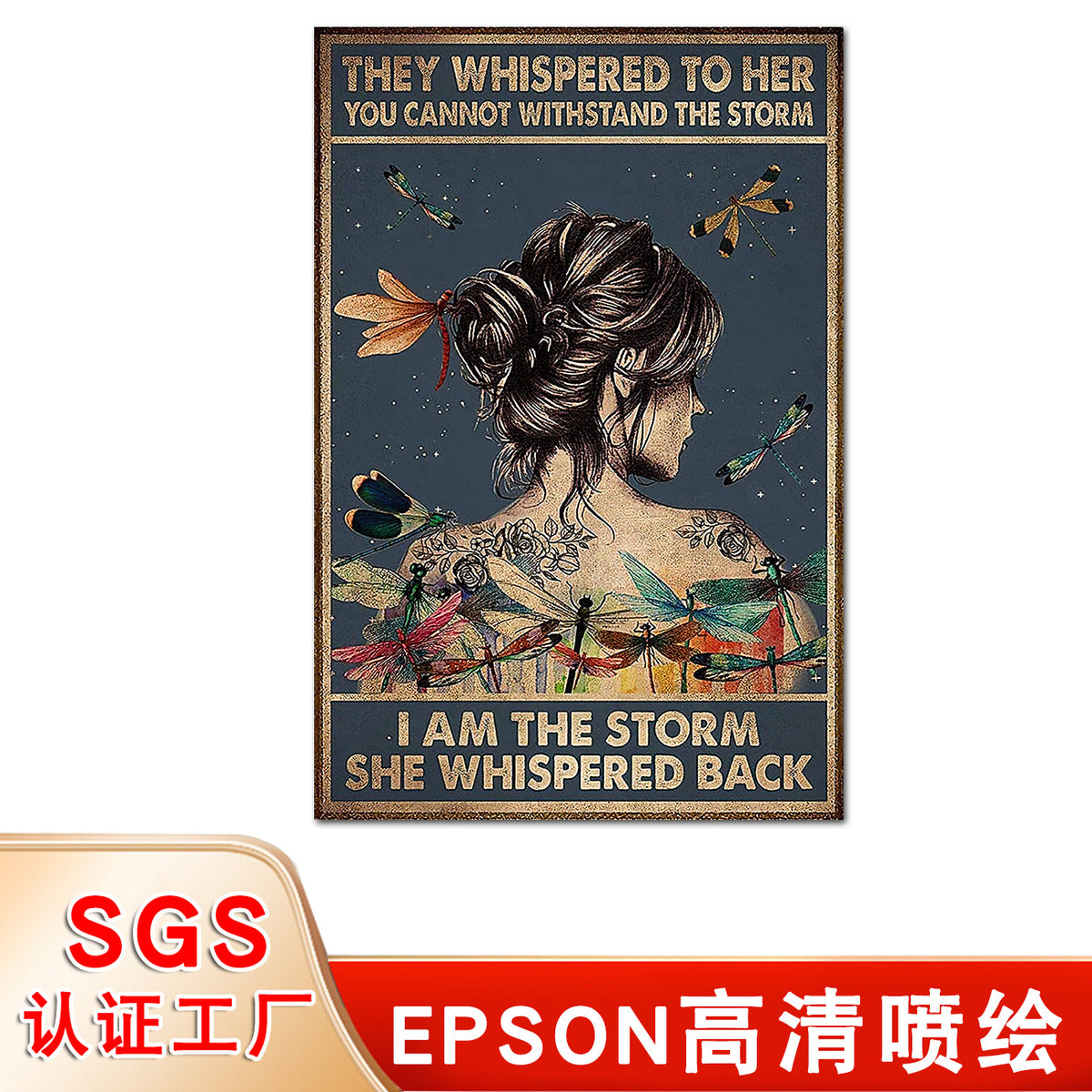 Bohemian Inspirational Canvas Wall Art for Bedroom & Living Room Decor, "I Am The Storm" Quote Print