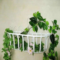 European Style Wrought Iron Wall-Mounted Flower Pot Holder for Balcony & Indoor Decor