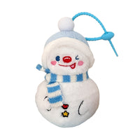 Cute Plush Snowman Keychain Pendant for Backpacks and Christmas Decor
