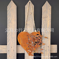 Rustic Iron Heart Wall Decor Outdoor Garden Fence Metal Craft