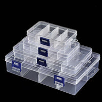Clear Plastic Storage Box with Removable Dividers for Jewelry, Tools, and Small Items