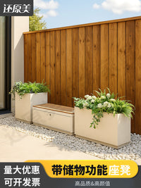 Outdoor Storage Box Deck Box Patio Container Large Capacity Organizer Sunscreen Garden Bench