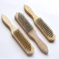 Wooden Handle Wire Brush for Metal Surface Cleaning, Paint and Rust Removal