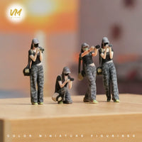 1/18 1/64 Scale 3D Color Printed Miniature Figure Model Girl with DSLR Camera for Diorama Photography