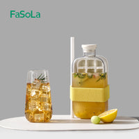 FaSoLa Press-Type Ice Cube Tray with Water Bottle, Food-Grade Ice Maker for Home Refrigerator