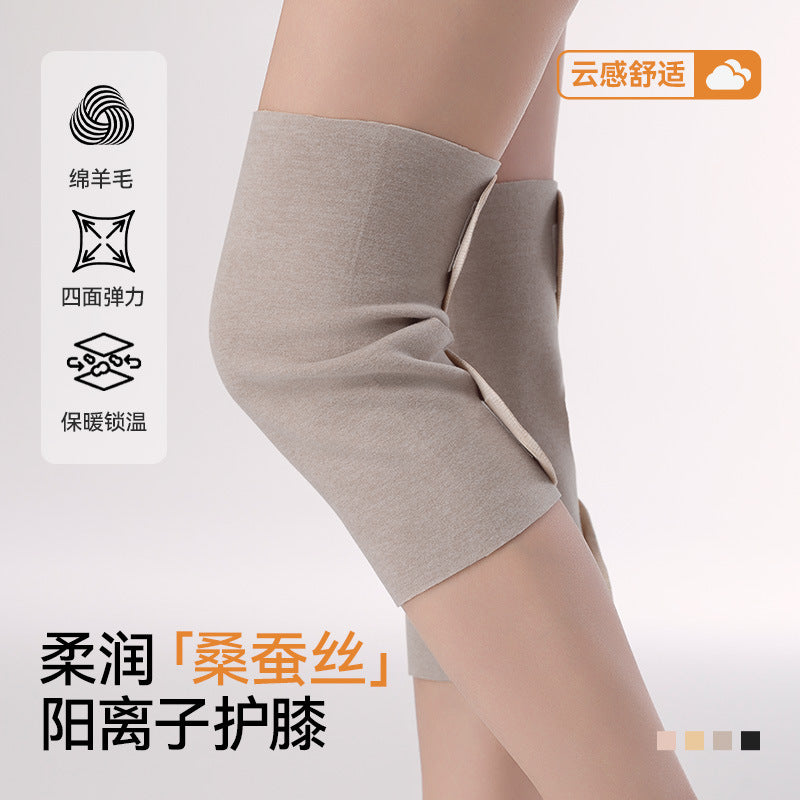 Wool Silk Knee Warmers for Men and Women, Joint Support for Cold Weather