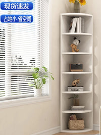 Corner Storage Cabinet Triangular Shelf Unit for Living Room Bedroom Multi-layer Floor Standing Bookcase